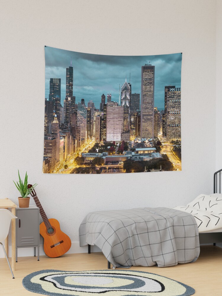 City discount skyline tapestry