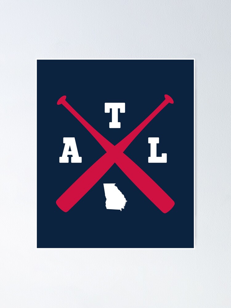 "Atlanta Baseball Bats State Outline" Poster by toutwearapparel