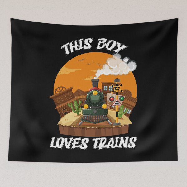 Item preview, This Boy Loves Trains Funny Trains Lover  designed and sold by kristazzsa112.