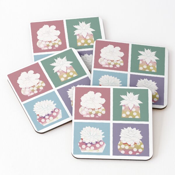Item preview, Succulents. Echeverias in pots. Colorful tiles designed and sold by dariaikuznets.