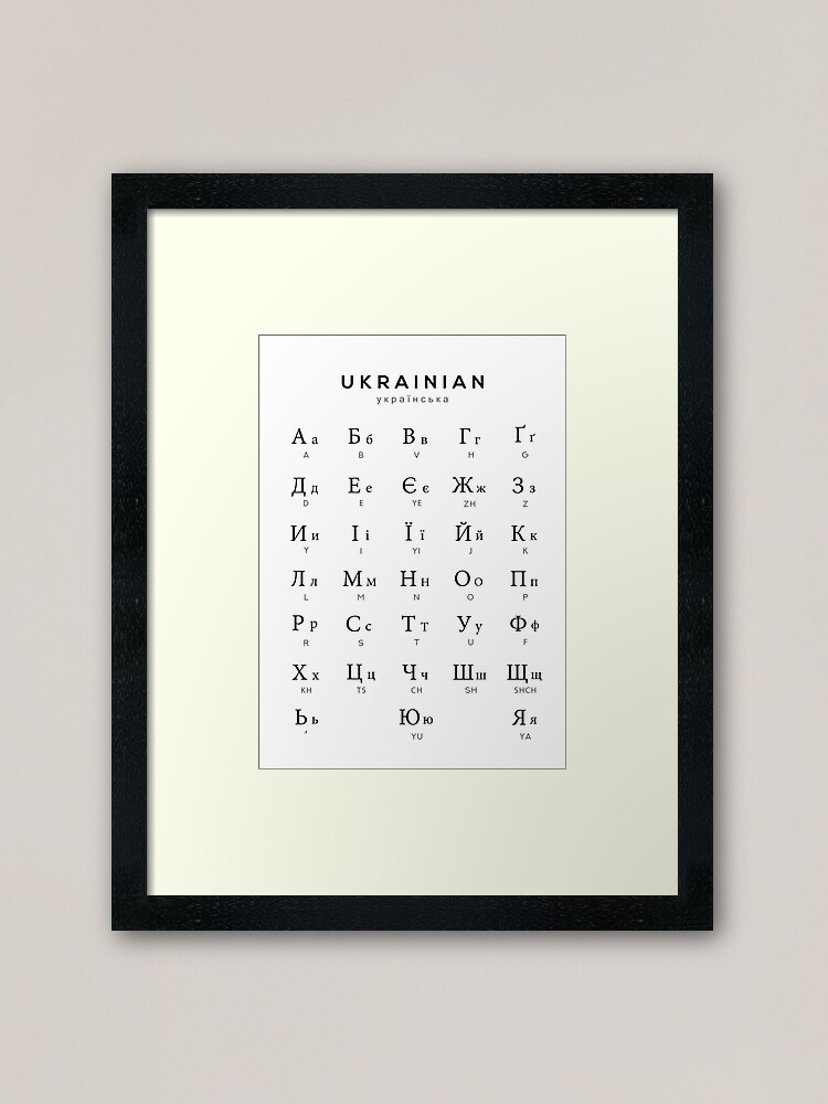 Ukrainian Alphabet Print, Cyrillic Language Poster, Ukraine