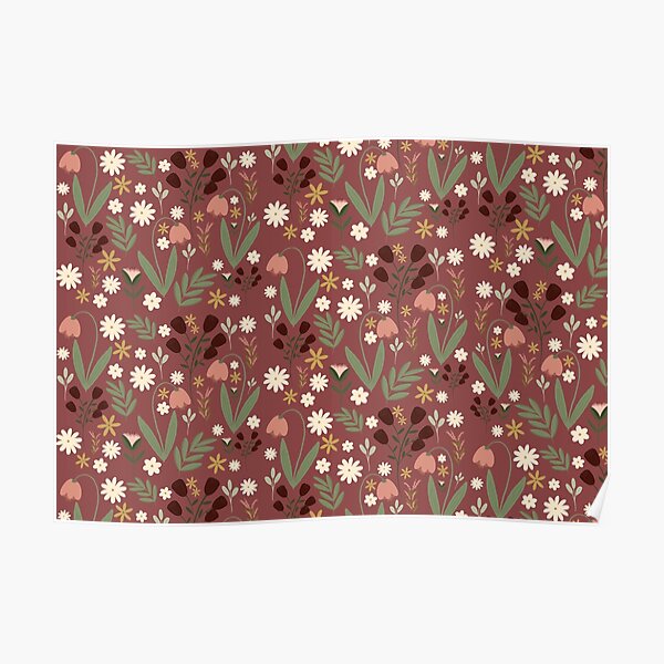 Fall Florals Pink Poster