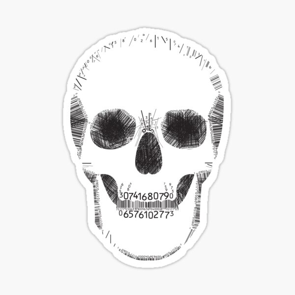 Barcode skull Sticker