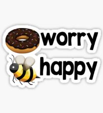 Donut Worry, Bee Happy Sticker