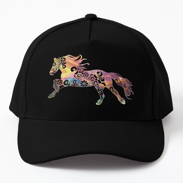 Running Horse Mandala Magical Color Light Art Baseball Cap