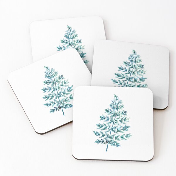 Item preview, Watercolor Fern Cool Greens and Blues White Background designed and sold by AlicjaCurioseur.