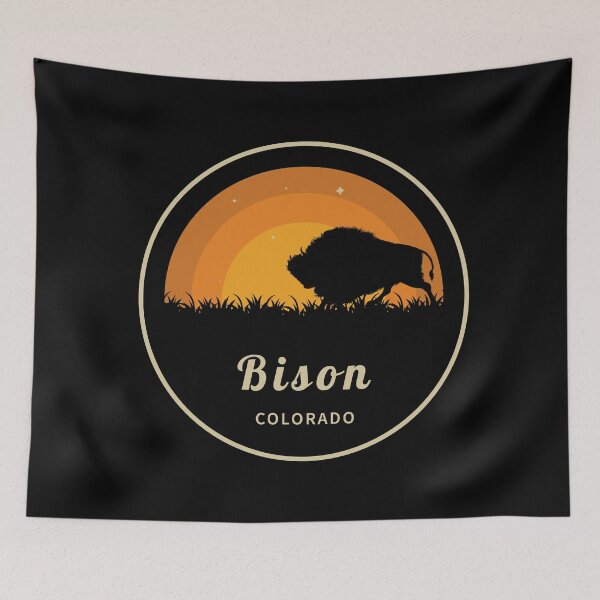 Item preview, American Bison At Colorado On Meadow And Sunset Background designed and sold by berryferro.