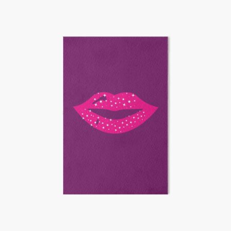 Pink Glitter Lips Art Board Print for Sale by twin-designs