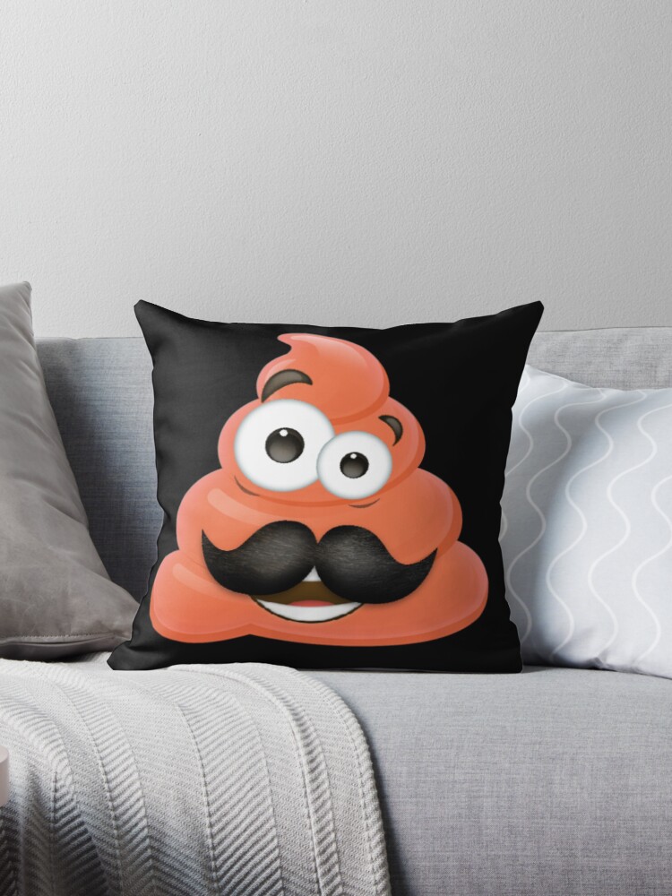 Coj n for Sale con la obra Caca Funny Emoji Bigote de MYhome68