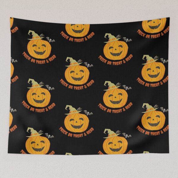 Item preview, Trick Or Treat & Read Spooky Orange Pumpkin and a Cute Bat  designed and sold by Rislam.