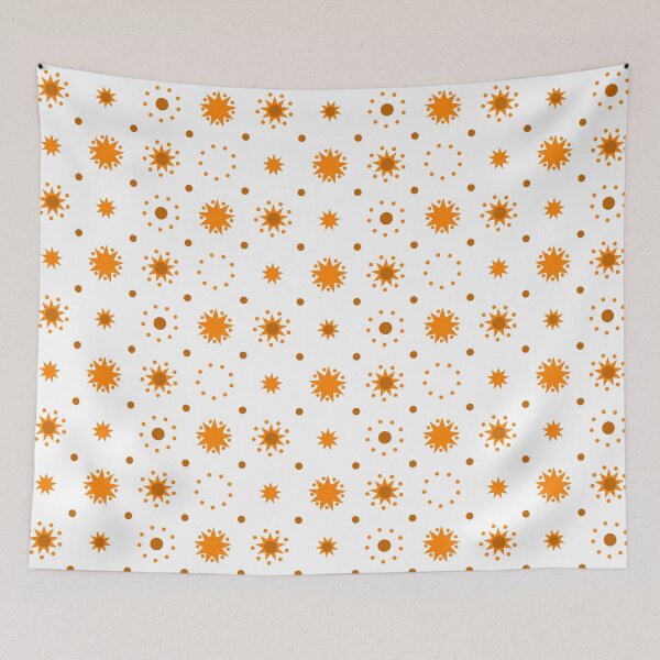 Item preview, Suns and Dots Orange on White Repeat 5748 designed and sold by Art in My Loft.