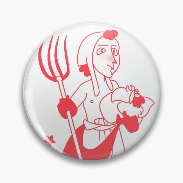 Item preview, Farmer struggling with his hen and pitchfork designed and sold by LeBakarau.