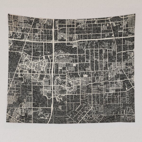 Item preview, Pearland map Texas Ink lines designed and sold by InkMaps.