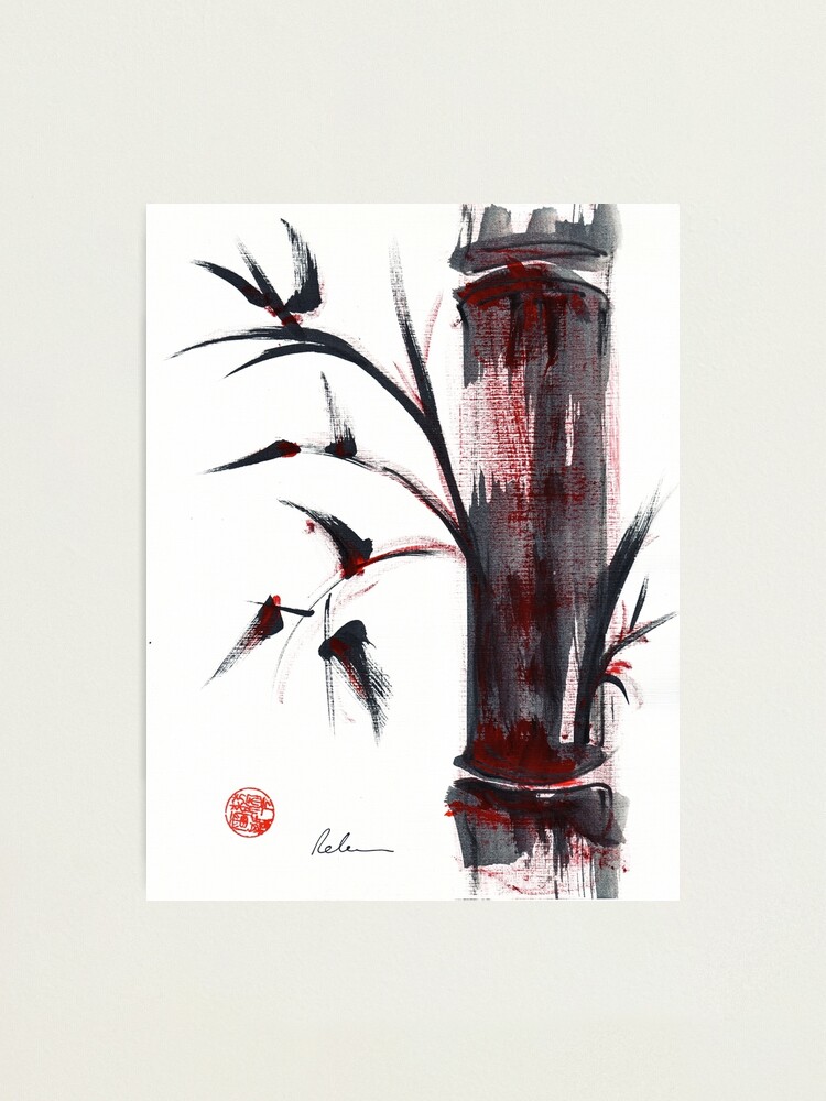 Gentle Soul Chinese japanese ink brush pen painting Photographic Print  for Sale by Rebecca Rees
