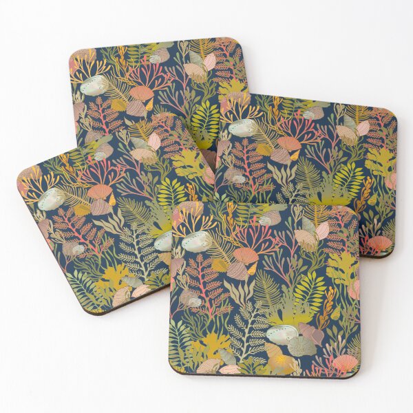 Item preview, Seashells and Sea Dreams {Warm Greens and Reds} designed and sold by Cecilia Mok.