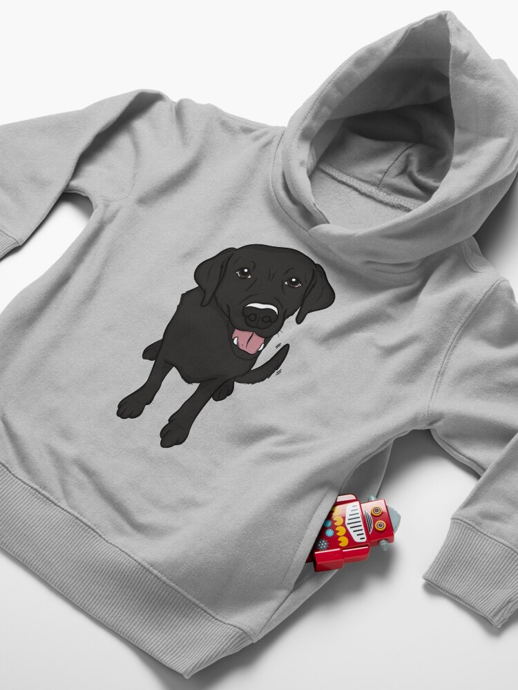 Alternate view of Adorable Black Lab Toddler Pullover Hoodie