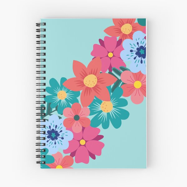 Artikelvorschau, Bunte Blumengirlande mit hellblauem Hintergrund entworfen und verkauft von ABInspired.