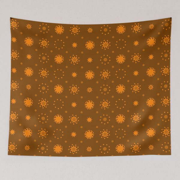 Item preview, Suns and Dots Orange on Brown Repeat 5748 designed and sold by Art in My Loft.