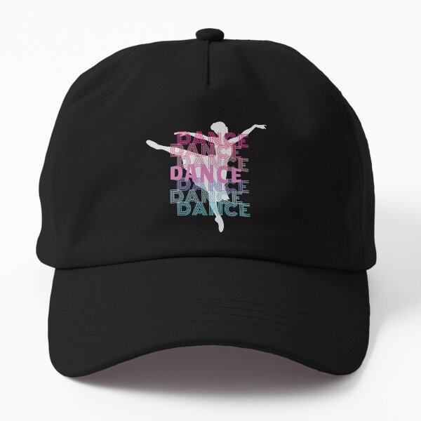 Dance With Ballerina Silhouette Retro Look Lettering Dad Hat