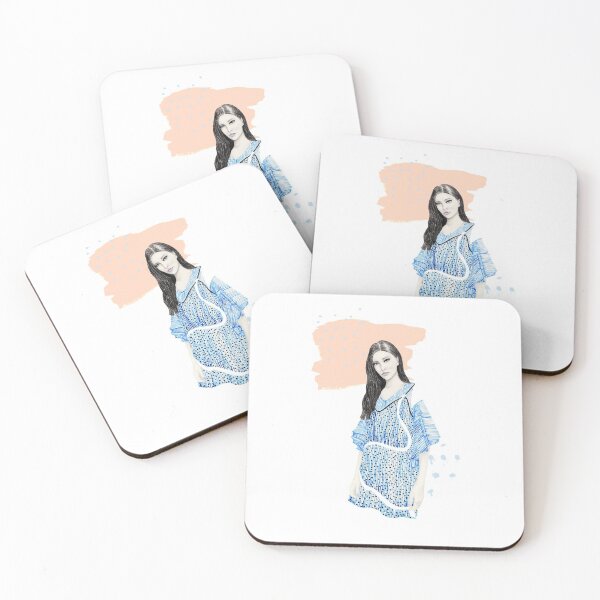 Item preview, peach & blue - fashion illustration designed and sold by melaniab-art.