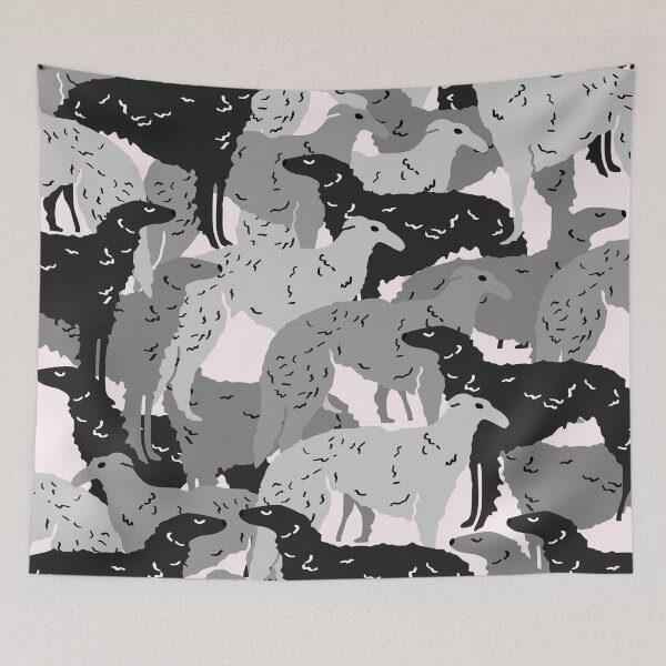 Item preview, Cute Borzoi Dogs on Pink Background designed and sold by kapotka.