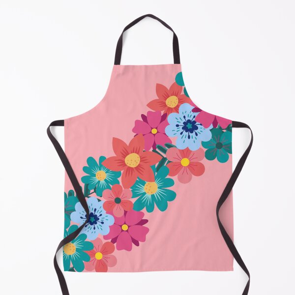 Aperçu de l'œuvre Guirlande florale colorée sur fond rose créée et vendue par ABInspired.