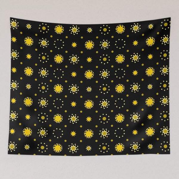 Item preview, Suns and Dots Yellow on Black Repeat 5748 designed and sold by Art in My Loft.