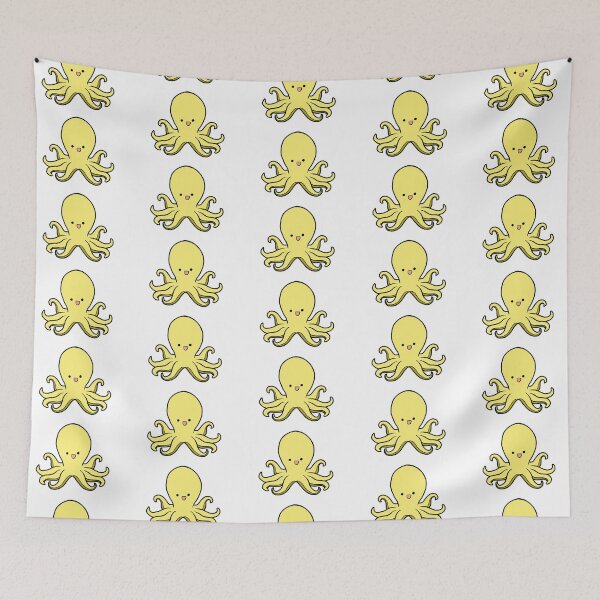 Item preview, Cute Happy Yellow Octopus designed and sold by GirlofRandom.