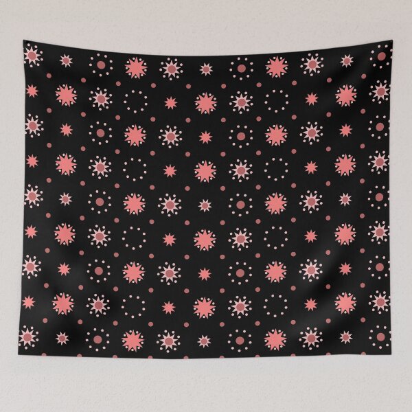 Item preview, Suns and Dots Light Red on Black Repeat 5748 designed and sold by Art in My Loft.