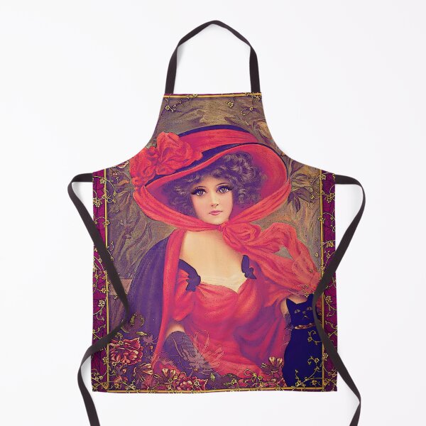 Item preview, Lady in Red with Black Cat designed and sold by Lisa Marie Mercer.