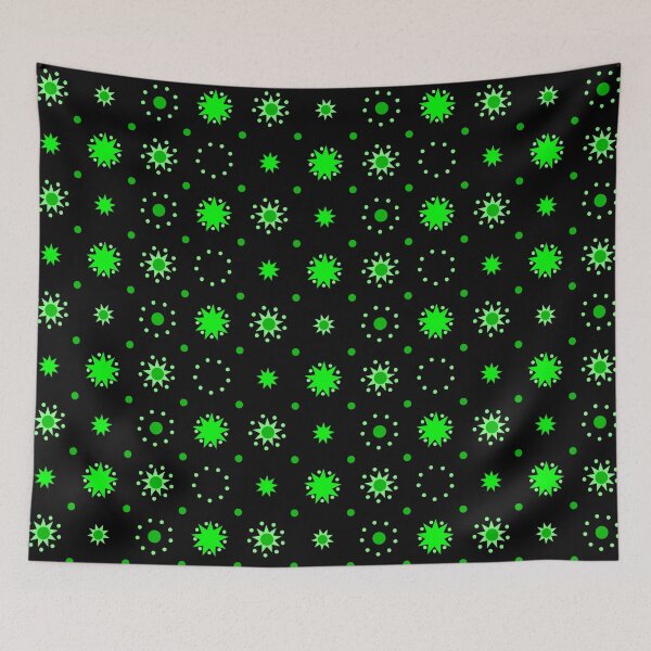Item preview, Suns and Dots Green on Black Repeat 5748 designed and sold by Art in My Loft.