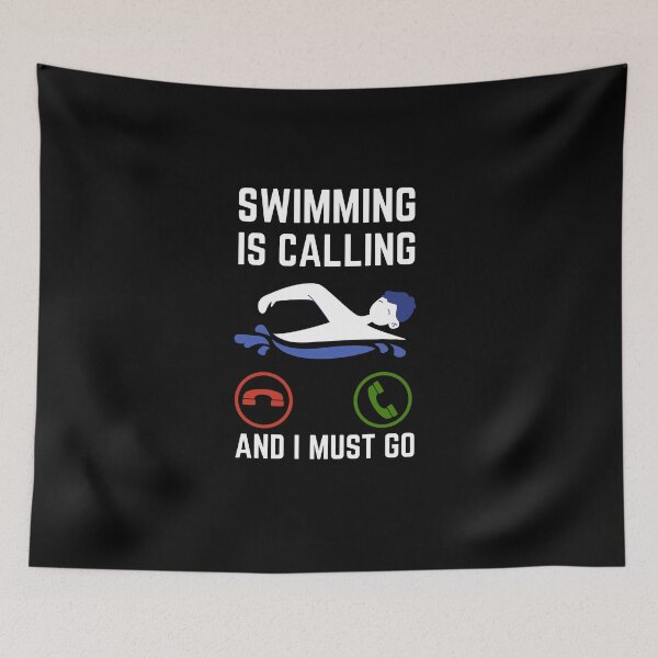 Item preview, Swimming is calling and I must go, Funny Sport Player designed and sold by AMINE  ★★★★★.