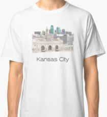 Hand Drawn Kansas City Skyline Classic T-Shirt