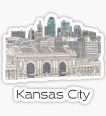 Hand Drawn Kansas City Skyline Sticker