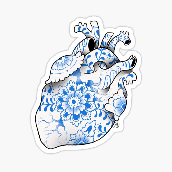 Delft Heart Sticker