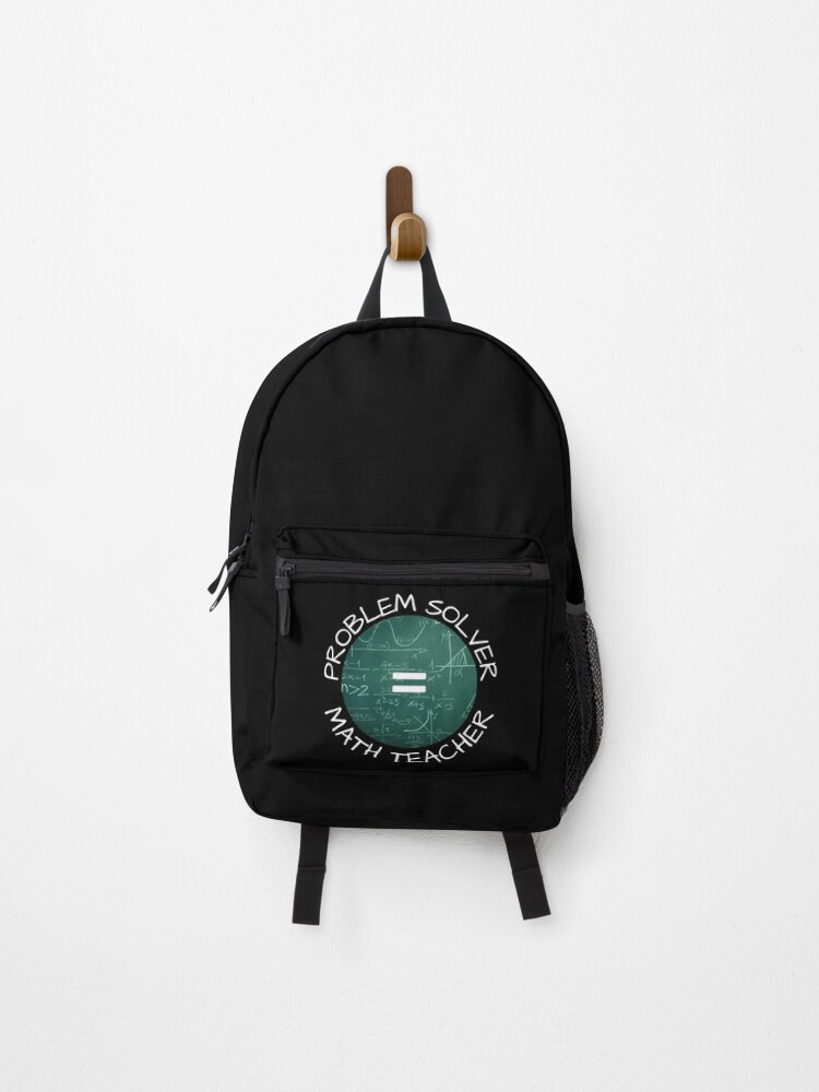 Thumbnail 1 of 3, Backpack, MerchHaus - Problem Solver = Math Teacher designed and sold by MerchHaus.