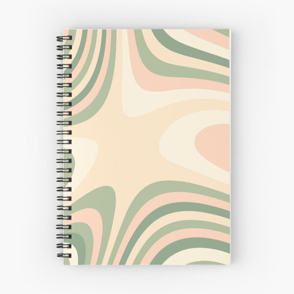 Item preview, Peach, Cream and Green Abstract Melting Stripes designed and sold by patternsoup.