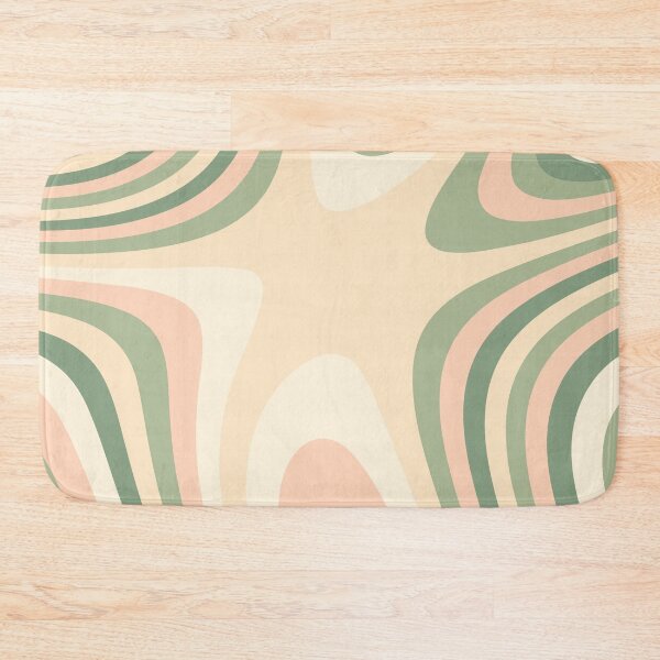 Item preview, Peach, Cream and Green Abstract Melting Stripes designed and sold by patternsoup.