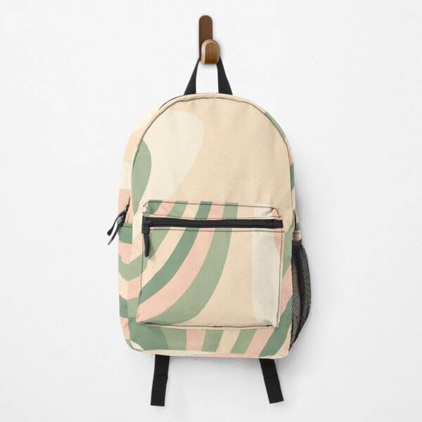 Item preview, Peach, Cream and Green Abstract Melting Stripes designed and sold by patternsoup.