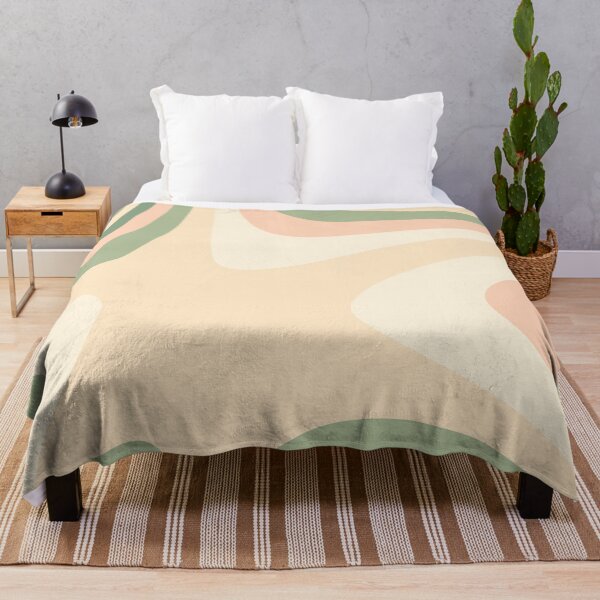 Item preview, Peach, Cream and Green Abstract Melting Stripes designed and sold by patternsoup.