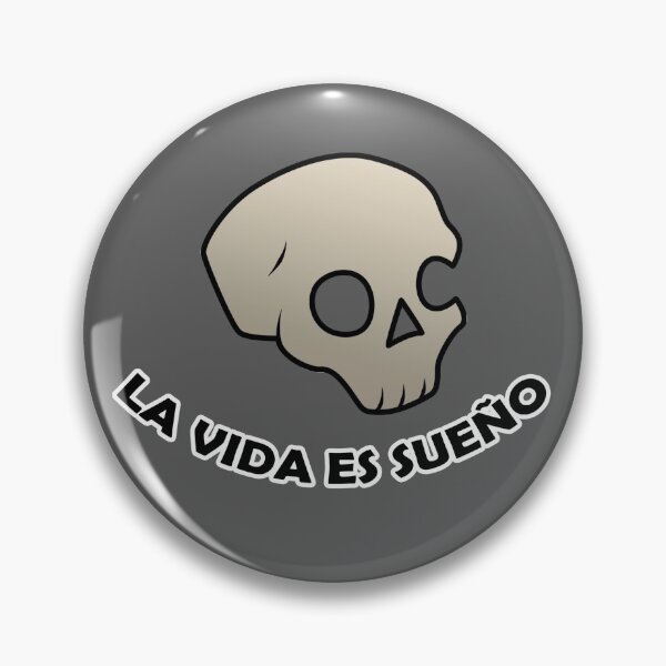 Item preview, La Vida es Sueño Skull Text Minimalist Graphic Design designed and sold by The Transforming Wagon.