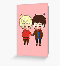 A King and His Sorcerer / A Sorcerer and His King Greeting Card