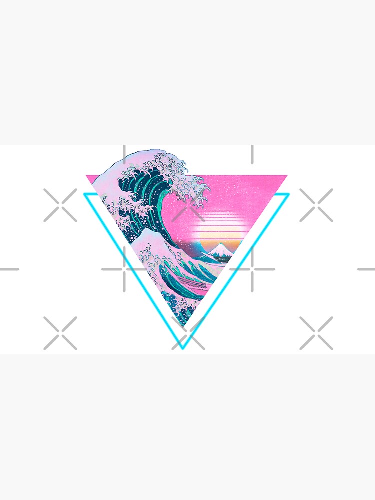 Vaporwave Aesthetic Great Wave Retro Triangle by CoitoCG