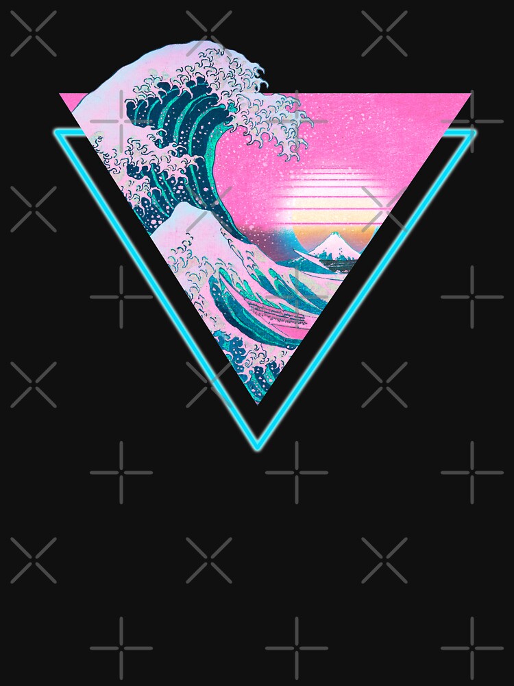 Discover Vaporwave Aesthetic Great Wave Retro Triangle Classic T-Shirt