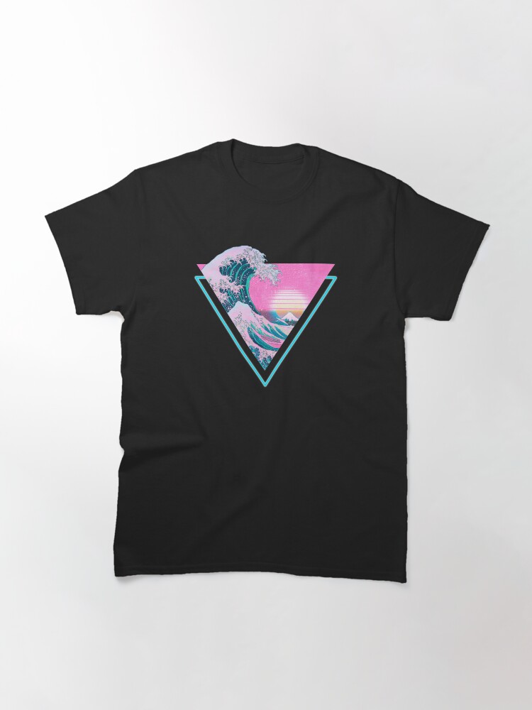 Alternate view of Vaporwave Aesthetic Great Wave Retro Triangle Classic T-Shirt