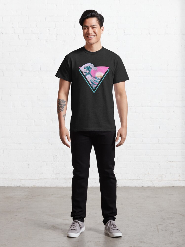 Alternate view of Vaporwave Aesthetic Great Wave Retro Triangle Classic T-Shirt