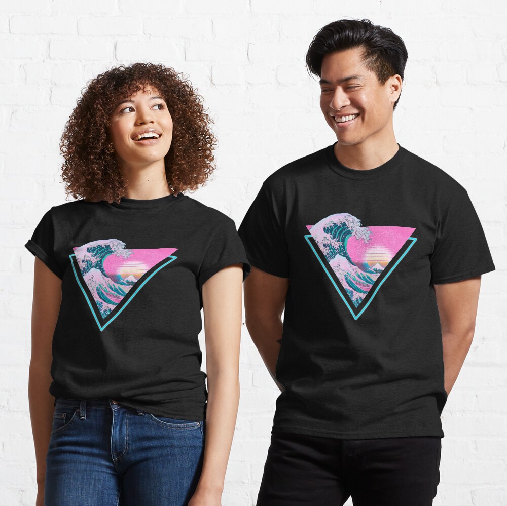 Vaporwave Aesthetic Great Wave Retro Triangle Classic T-Shirt