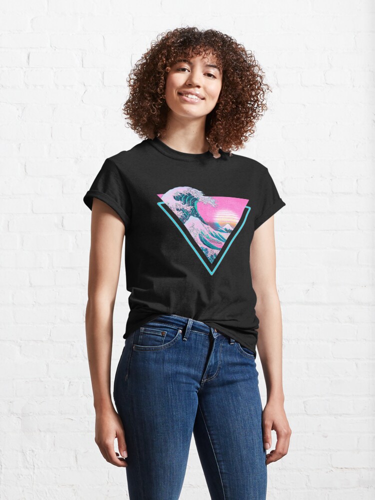 Discover Vaporwave Aesthetic Great Wave Retro Triangle Classic T-Shirt
