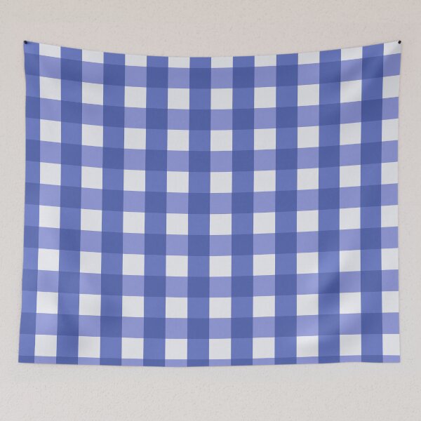 Item preview, Classic Gingham Fabric Checkered Retro Pattern Blue designed and sold by Anna Lemos.