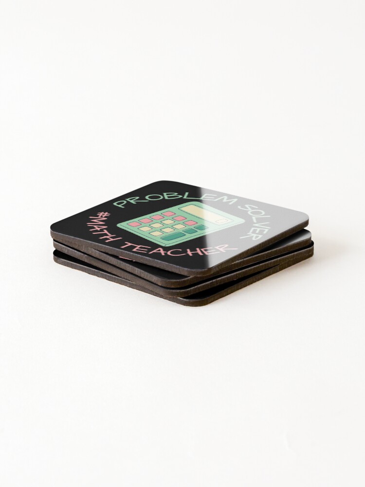 Thumbnail 4 of 5, Coasters (Set of 4), MerchHaus - Problem Solver # Math Teacher designed and sold by MerchHaus.